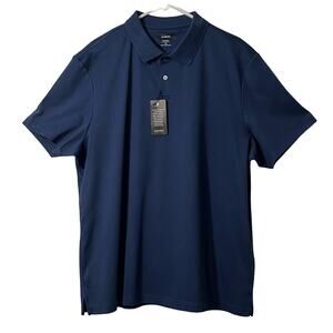 Alfani Mens Polo Shirt Size XXL Navy Blue Short Sleeve Polo Supima Cotton NWT